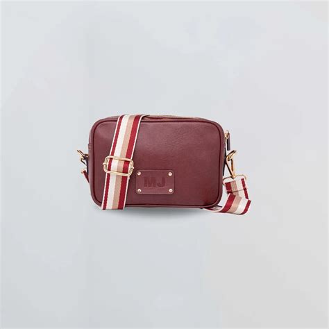Personalised Double Zip Sling Bag - Maroon | The Black Box Co.