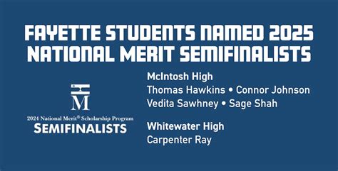 Fayette students named semifinalists in ’25 National Merit Scholarship ...