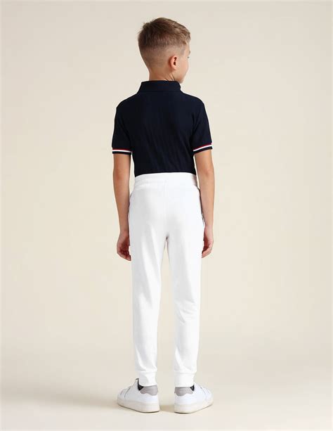 Buy Boys Boys Regular Fit Cotton Joggers White|U.S. Polo Assn. India ...