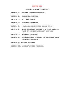 Fillable Online CHAPTER SIX - U.S. NAVY UNIREGS (SPECIAL UNIFORM ...
