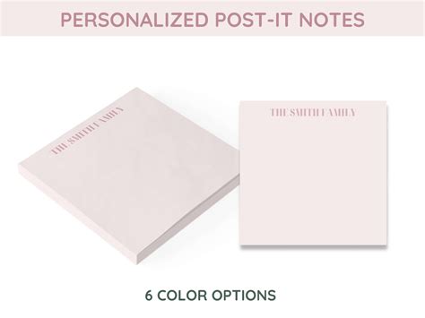 Personalized Post It Notes - Colorful Custom Sticky Notes With Family ...