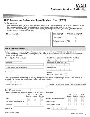 NHS Pensions Retirement Benefits Claim Form - Fill Out, Sign & Share ...