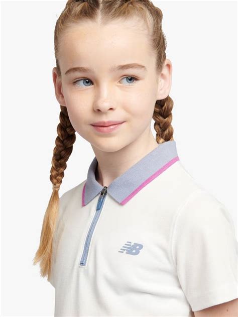 Kids' Cotton Tennis Quarter-Zip Polo Shirt, Bright White | New Balance