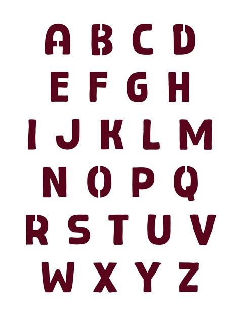 Downloadable Free Printable Alphabet Stencils Templates - Printable ...