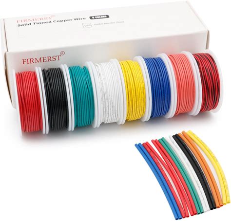 FIRMERST 24 Gauge 40 Feet Solid Core Tinned Copper Hook up Wire Kit - 8 ...
