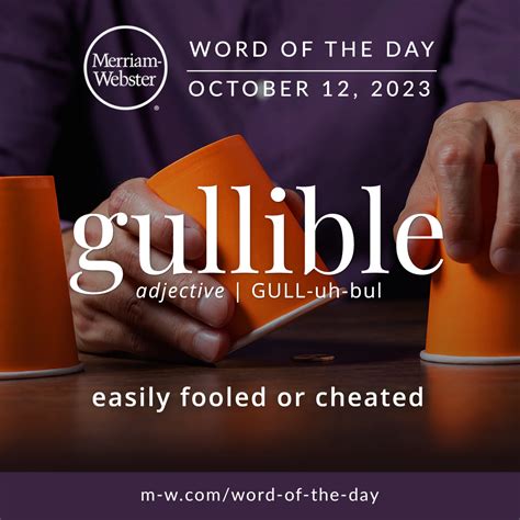 Word of the Day: Gullible | English vocabulary words learning, Word of ...