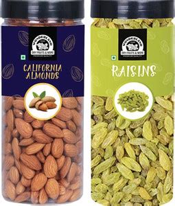 WONDERLAND Foods Premium Dry Fruits Combo Pack - 500 gram each Almonds ...