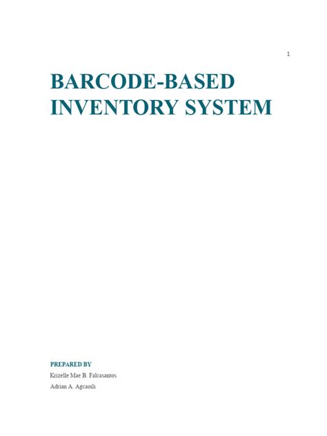 Barcode Based Inventory System | PDF | Inventory | Barcode
