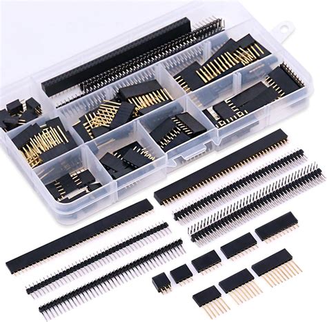Buy Glarks 112Pcs 2.54mm Male and Female Pin Header Connector ...
