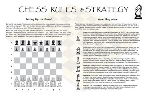 Buy Chess Board Set up Rules & Piece Movement Strategy Cheat Sheet ...