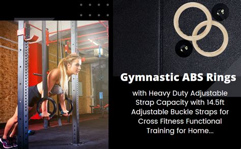 TechHark® Gymnastic ABS Rings with Heavy Duty Adjustable Strap Capacity ...