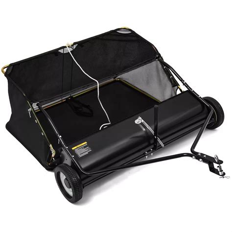 DEXTRUS Tow Behind Lawn Sweeper, 42'' Width, Nylon Brush, 12 Cu ft ...