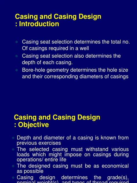 Casing and Casing Design 1 | PDF | Casing (Borehole) | Strength Of ...