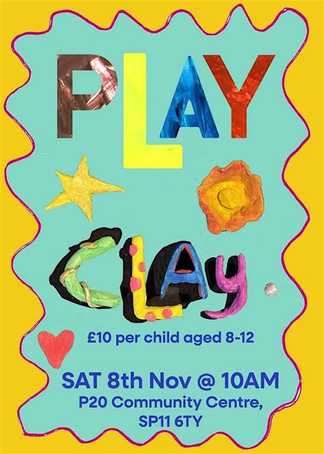 PLAY with CLAY, Picket Twenty Community Centre, Andover, 8 November ...