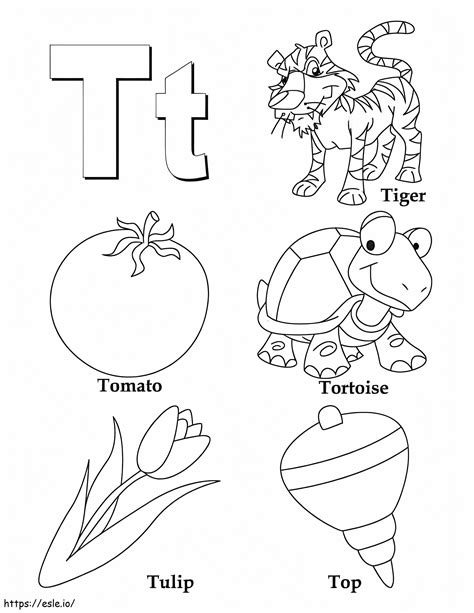 Letter T coloring page