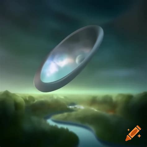 Surreal 3d seven-sided shape with curves in pale green and orange ...