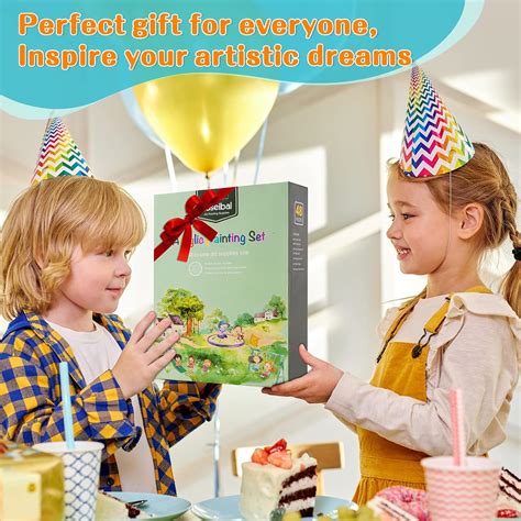 Buy 48 Piece Painting kit with 24 Acrylic Paints, 8 DIY Wooden Stencils ...