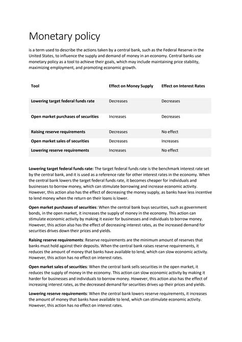 Image result for Monetary Policy Examples