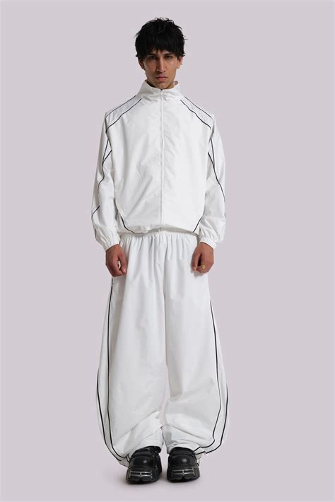 White Vapor Tracksuit Bottoms | Jaded London | Clothing