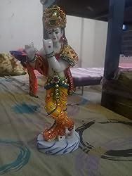 Buy Sacred Blessings Resin Lord Krishna Idol Statue Murti Showpiece ...