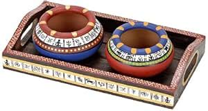 Aapno Rajasthan Hand Painted Terracotta Pots with Tribal Motifs and ...