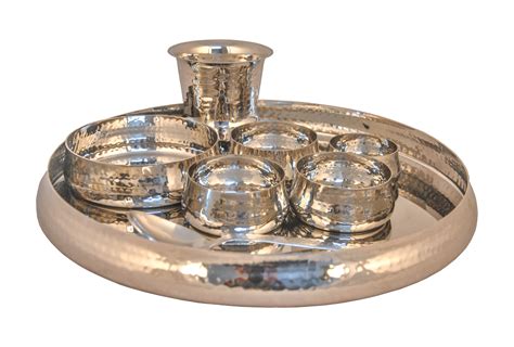 Shiv Shakti Arts Heavy Gauge Stainless Steel Dinner Set Thali Set 8 Pc ...