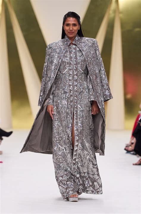 Grey Embroidered Long Jacket – Manish Malhotra