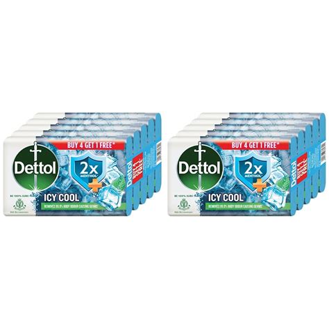 Buy Dettol Icy Cool Bathing Soap Bar With 2x Menthol (625gm), 125gm ...