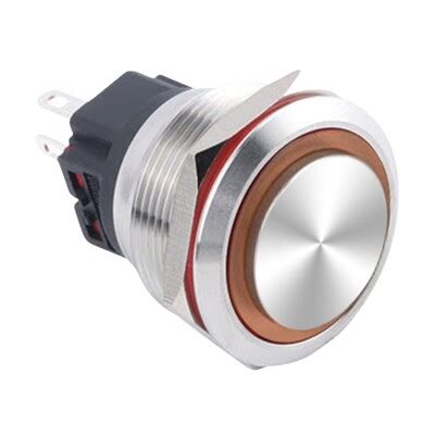 25B-G1Z-E 25mm Bulge Self Locking Illuminated Metal Button - Yellow ...