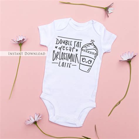 Iced Double Fat Decaf Breastmilk Latte SVG, PNG, Cute Breastfeeding ...