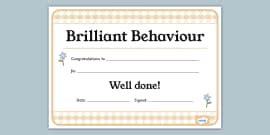 Making Good Choices Certificate - positive behaviour