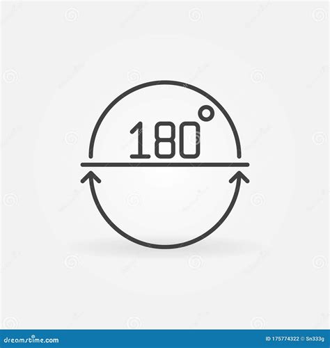 ângulo 180 Graus ícone Do Vetor De Contorno Ou Elemento De Design Ilustração do Vetor ...