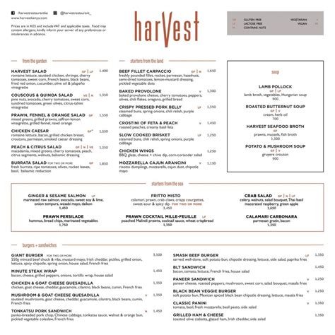 Book a table at Harvest with EatOut