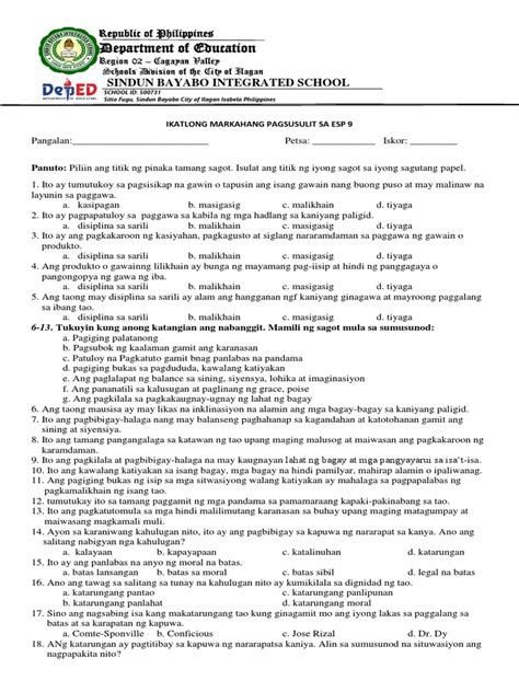 Image result for ESP 9 Fourth Quarter Module