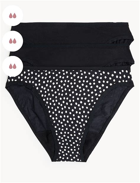 Buy 3pk Moderate Absorbency Period High Leg Knickers at Marks & Spencer