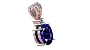 SIDHARTH GEMS Blue Sapphire Silver Plated Pendant Locket 16.25 Ratti 15 ...