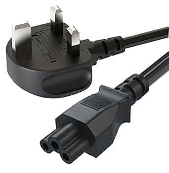 FEDUS 1.8M Standard UK Laptop Power Cable with Fuse, 3 Pin 18AWG Mickey ...