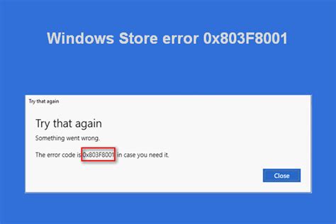Error Code 0X803f8001 的图像结果
