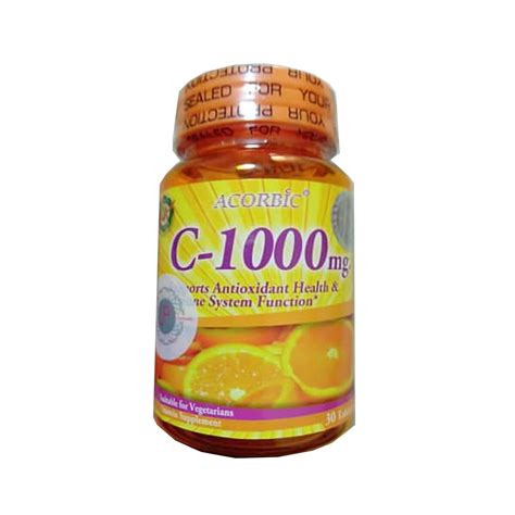 วิตามินซี Acorbic VITAMIN C -1000mg 30 เม็ด(1 ขวด) - kawin - ThaiPick