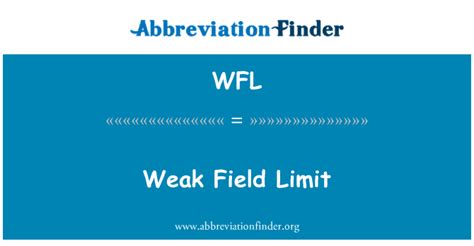WFL 定义: 弱场极限 - Weak Field Limit