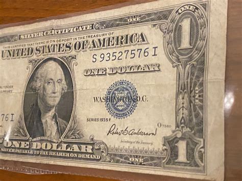 Sale ! Rare 1935 F SILVER Certificate Note Dollar Bill Series Money ...