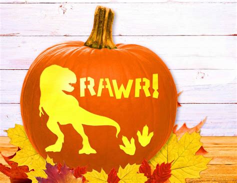 85 Creative Dinosaur Pumpkin Carving Ideas: Easy Stencils, Templates ...