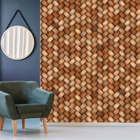 WallWear Self Adhesive Wallpaper Model Wooden Matt Size Large (300x40 ...