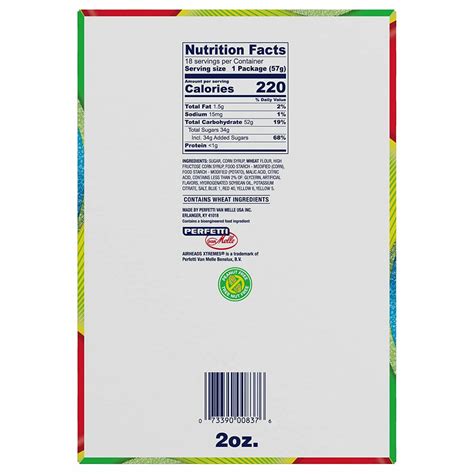 Airhead Nutrition Label