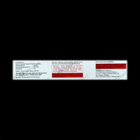 TELMIKIND H 80MG TABLET 10'S Price, Uses, Side Effects & Substitutes ...