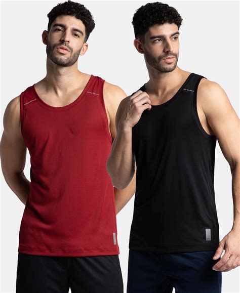 Buy Pack of 2 Lightweight Microfiber Solid Tank Top with Breathable ...