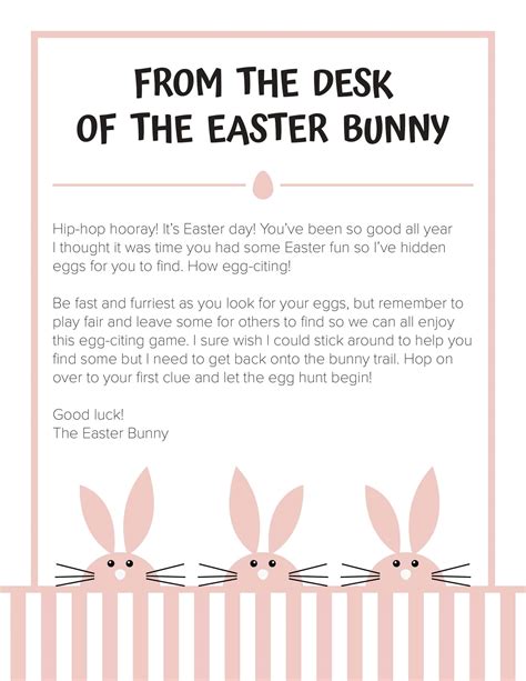 Free Printable Easter Bunny Letter Templates [PDF, Word] Editable