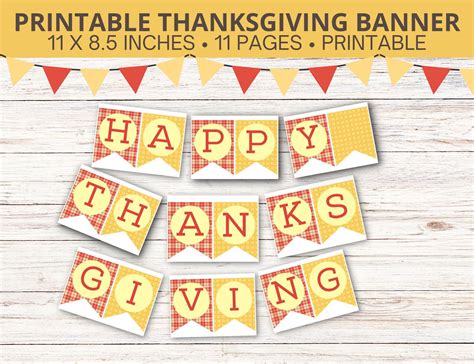 Printable Happy Thanksgiving Banner - Etsy