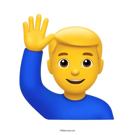 Man Raising Hand Emoji Multicolor 3D PNG, ClipArt Collection » PNGemoji.com