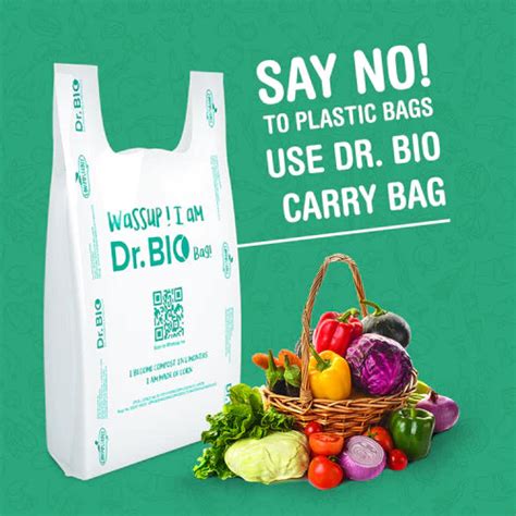 Dr. Bio Reusable, Recyclable, Biodegradable Grocery Bags, Carry Bags a